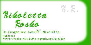 nikoletta rosko business card